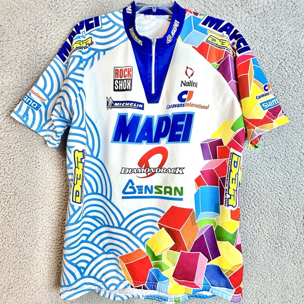 Nalini MAPEI Diamondblack Rock Shox MTB 90s Jersey Men`s 7 XL Vintage Rare Retro